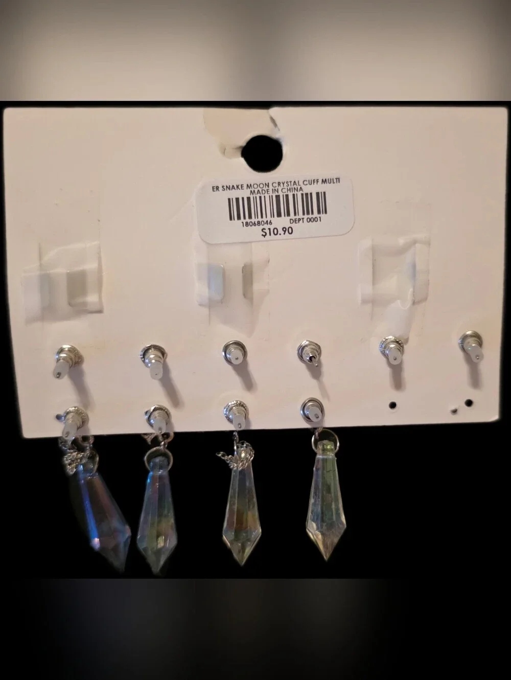 Iridescent Crystal Drop Earring Set